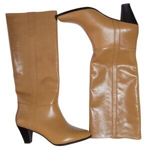 NEW Jeffrey Campbell Knee High Boots Womens 9.5 Tan Contemporary Minimalist